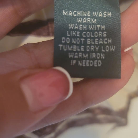 Ralph Lauren Beige Brown Gold Long Sleeve Cotton Printed Logo Button Shirt Top - Picture 7 of 7